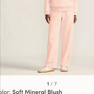 Brand new Lands End pale pink high-rise wide leg sweats